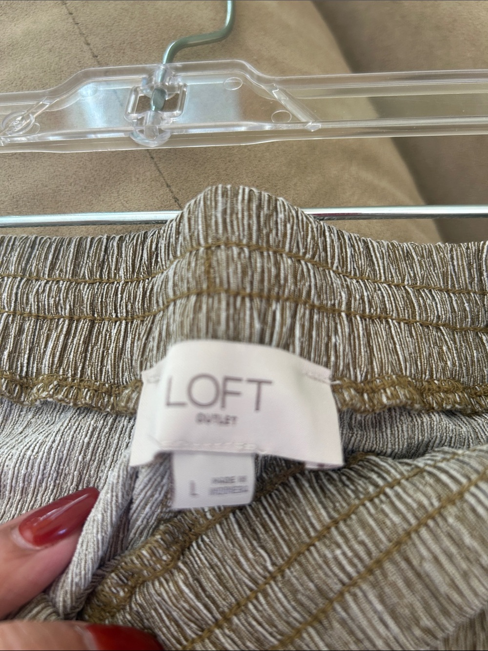 Womans Casual Drawstring Wide-Leg Pants - Taupe - Picture 2 of 3